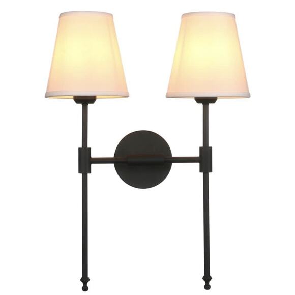 PERMO Classic Rustic Double Sconce 2-Lights Wall Sconce Lighting Fixture - Picture 1 of 9